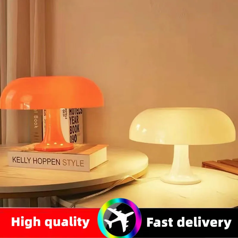 

Italy Designer Led Mushroom Table Lamp Hotel Bedroom Bedside Living Room Decoration Lighting Lamps Modern Minimalist Desk Lights