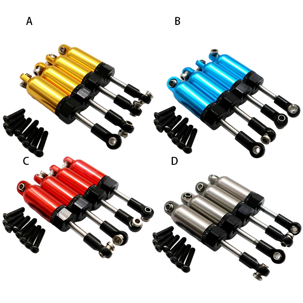 

RCGOFOLLOW 4pcs Aluminum Alloy Smooth Front Rear Shock Absorber For 1 18 Rc Front Rear Shock Absorber Wltoys Blue