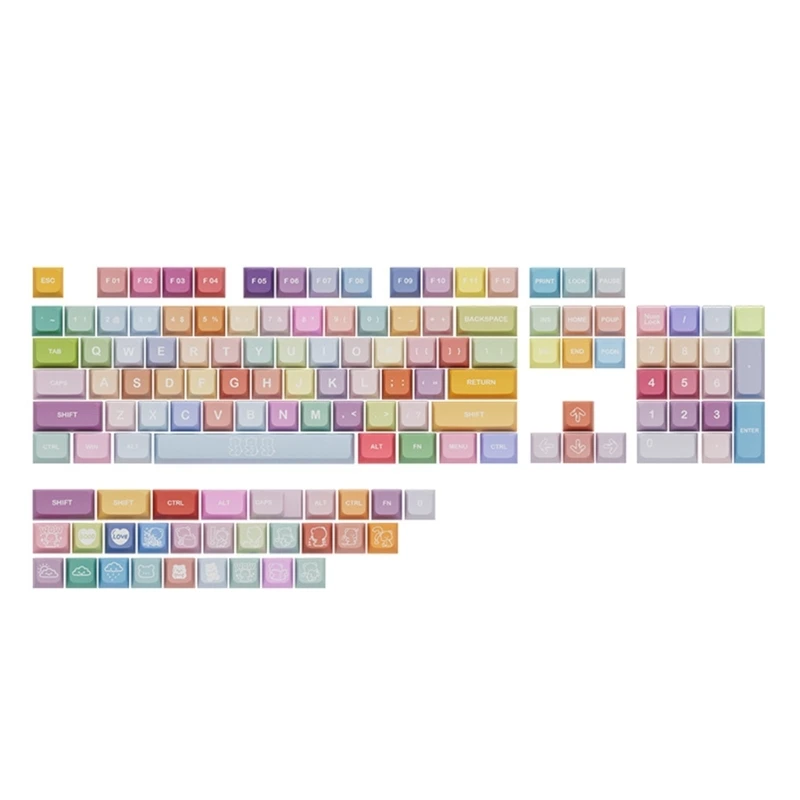 

133 Keycaps PBT Dye-Sublimated Keycap Mechanical Keyboard XDA Keycap for 61/63/64/68/82/84/87/96/98/100/104/108 P9JD