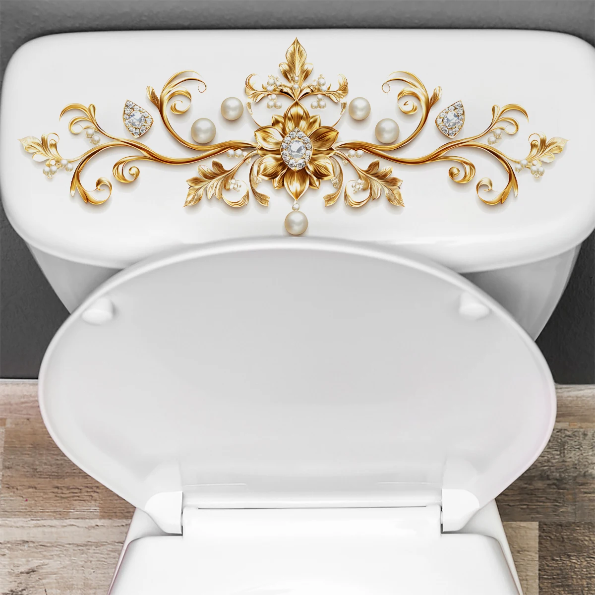 Toilet Stickers Crown Bathroom Toilet Bucket Decorative 1PC