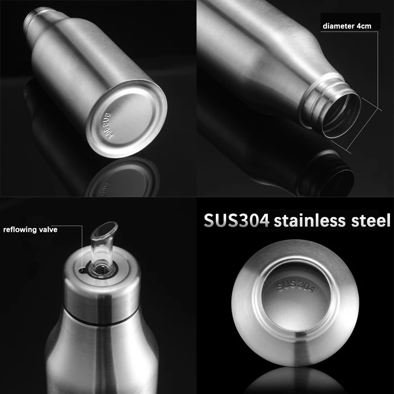 Oil Bottle Storage Pot Seasoning Juice Condiment Bottle Supplies for Stainless Steel