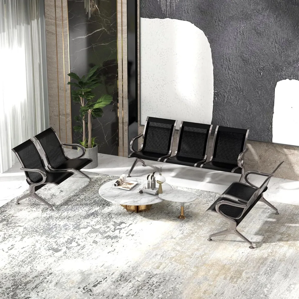 3-seat waiting room bench - waiting room chairs with arms airport reception bench, lobby bench seating office bench waiting are