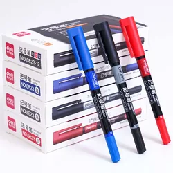Stylo marqueur d'art Permanent coloré, 6 pièces/ensemble, étanche, Double pointe, peinture à l'huile, carnet de croquis, fournitures scolaires, papeterie pour étudiants 