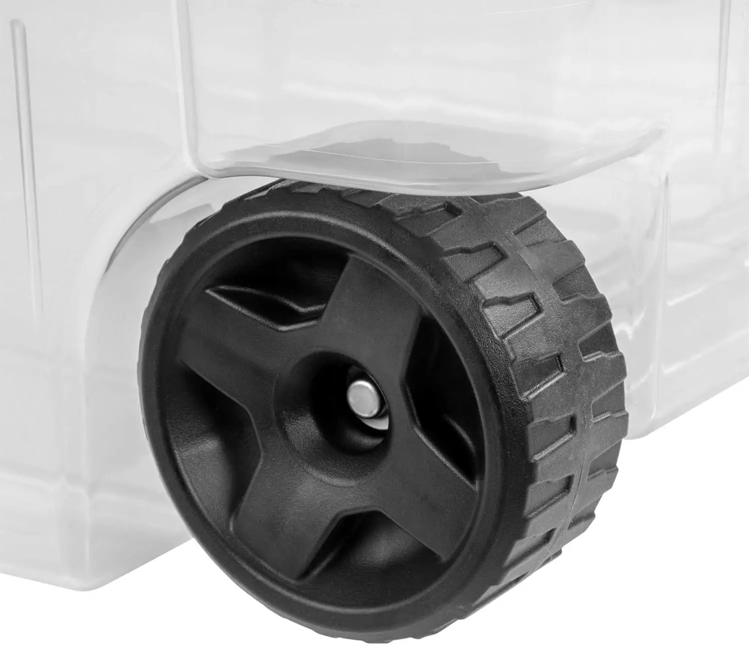 Description Picture 5 of item160 Quart Plastic Stacker Box Lidded Storage Bin Container for Home and Garage Organizing Shoes Tools Clear Base & Gray Lid