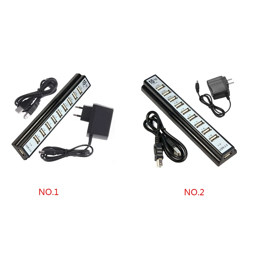 

10 Ports USB 2 0 Splitter Hub Computer Charging Cable Power Adapter