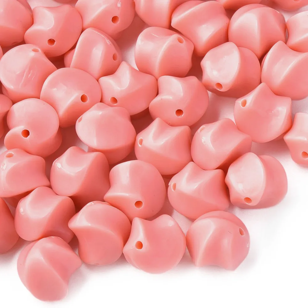

500g Opaque Acrylic Beads Twist Light Coral 14.5x14x14mm Hole: 1.6mm about 390pcs/500g