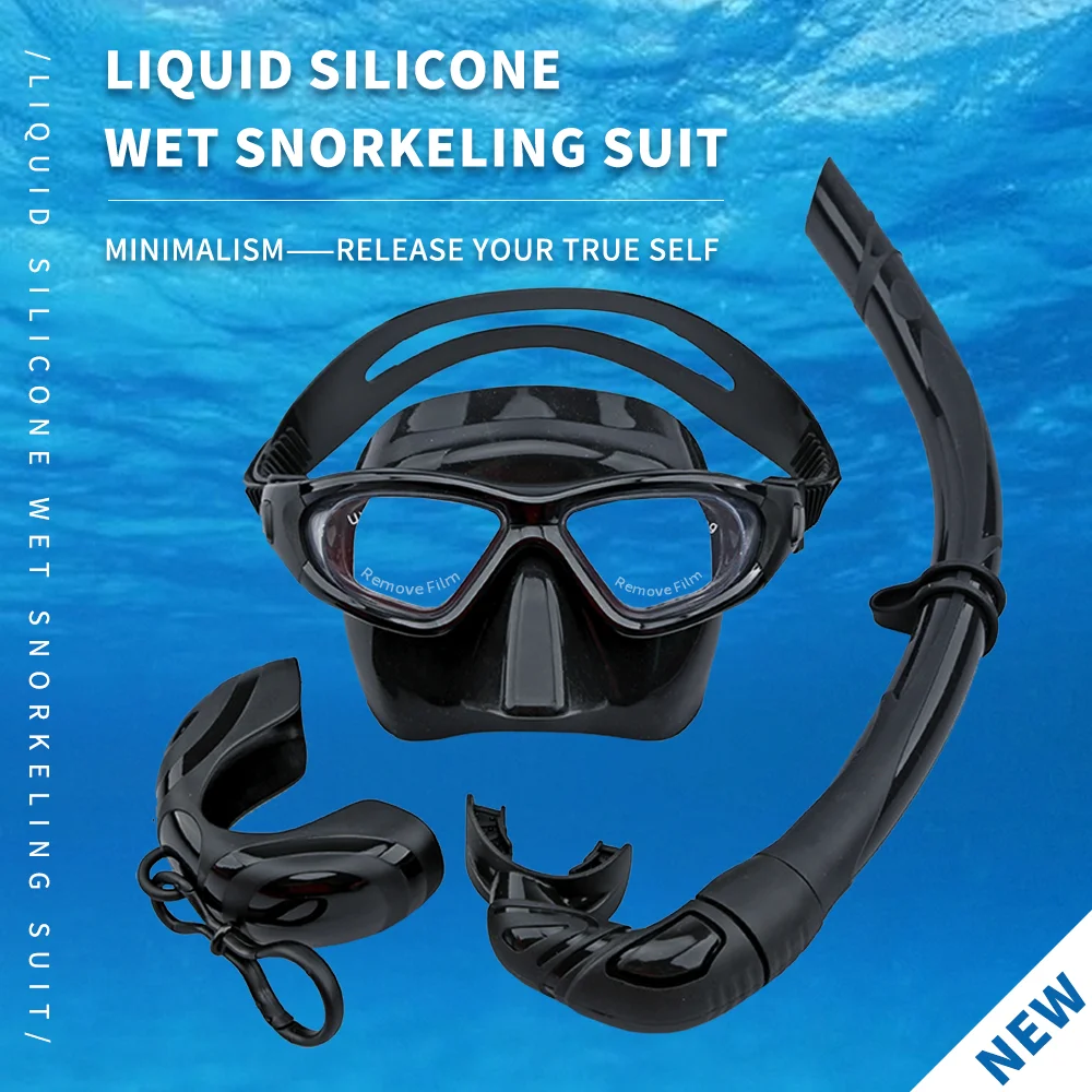 Prime Snorkeling Breathing Tube Set Swimming Diving Equipment Liquid Silicone Comfortable And Foldable Roll Up Wet Scuba Mask |