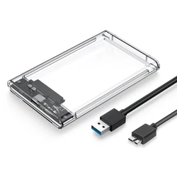 Transparent USB 3.0 External Hard Drive Enclosure with Type C Cable (USB3.0 TO Micro)