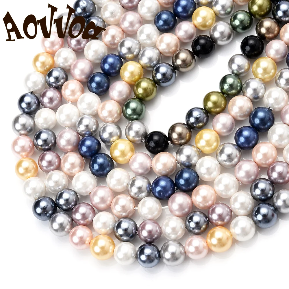 Natural Freshwater Shell Pearls Beads Round Loose Spacer Beads for Jewelry Making DIY Bracelet Necklace Accessories 4 6 8 10mm