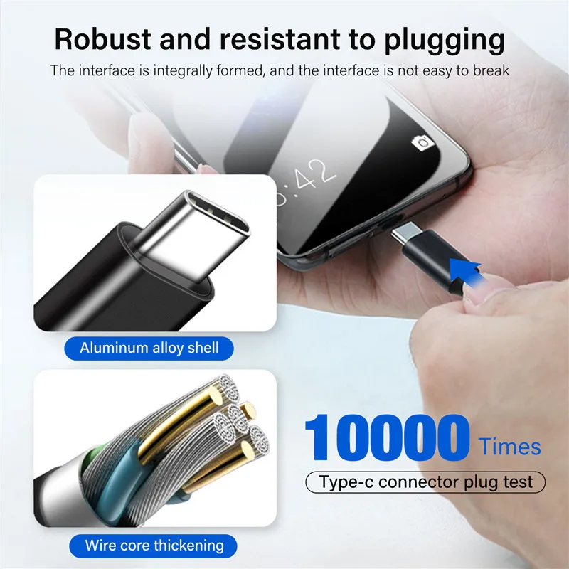 High-Speed USB-C to USB-C Cable with PD 100W Power Delivery - 20Gbps Data Transfer & 4K 60Hz Support