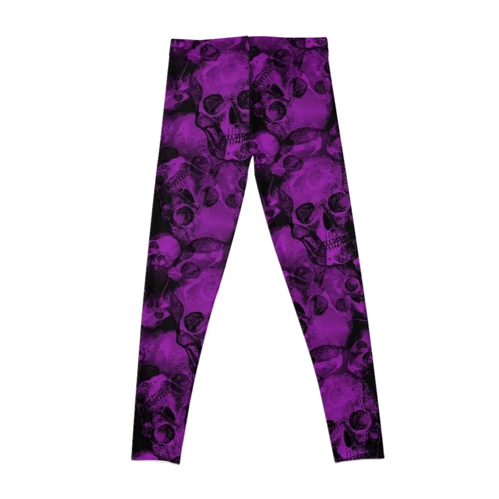 Purple skulls Leggings sportswear gym fitness set gym Womens Leggings