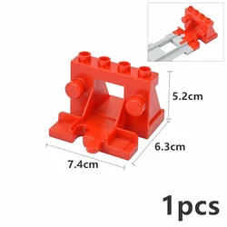 Large Track Railway Brick Transport Train Car Accessory Set with Switches, Straights, Curves, and Uphill Rails Building Blocks (Rail terminal)