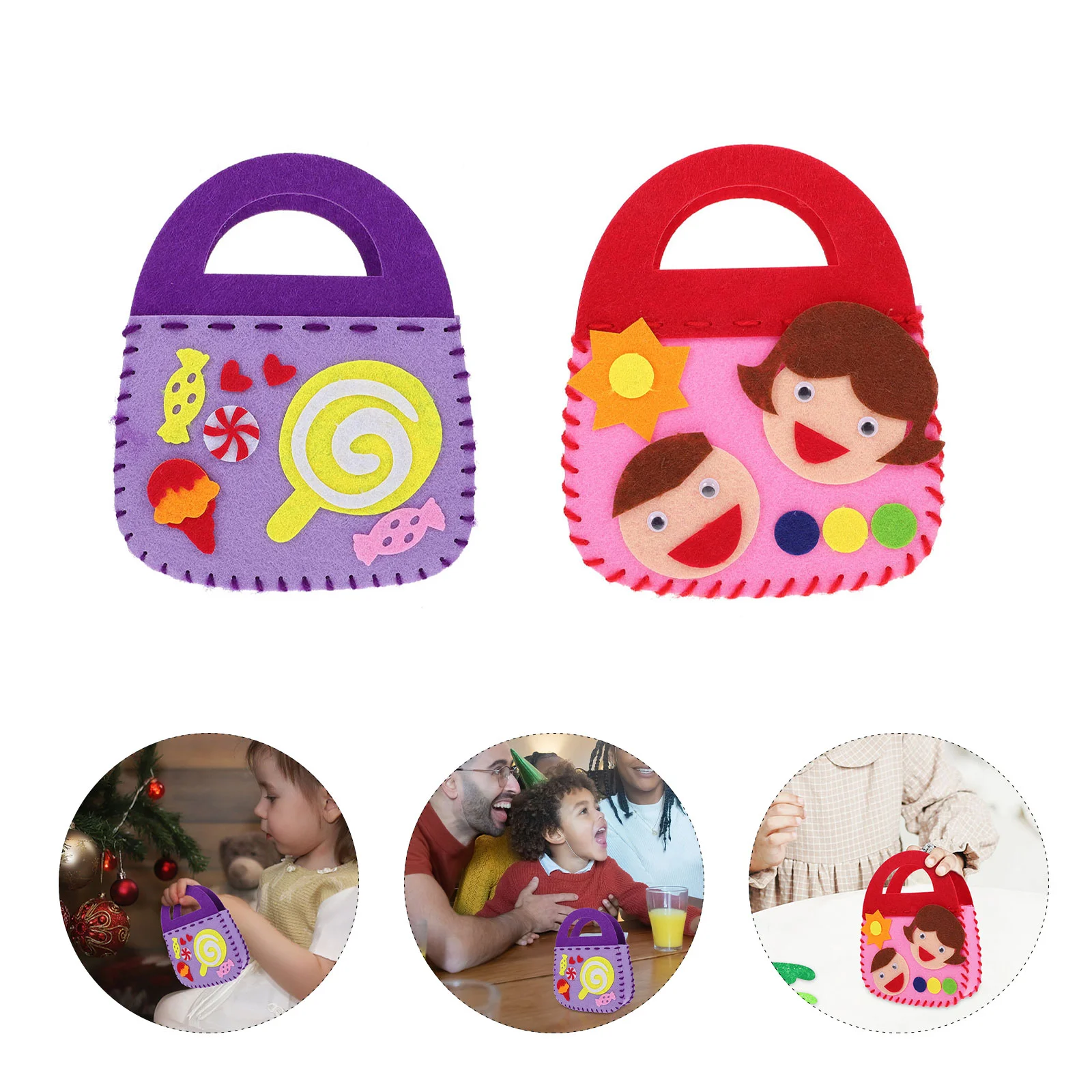 

4 Sets Bag Making Non- woven Bag Sewing Materials Handbag Knitting Supplies Sewing Craft for DIY ( Random Style )