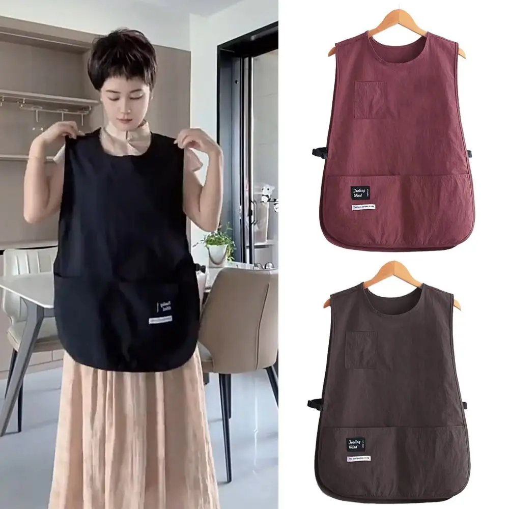 Waterproof Stain-Resistant Apron Breathable Nylon Vest Style Kitchen Aprons Multipurpose Anti Dirty Coffee House Uniform