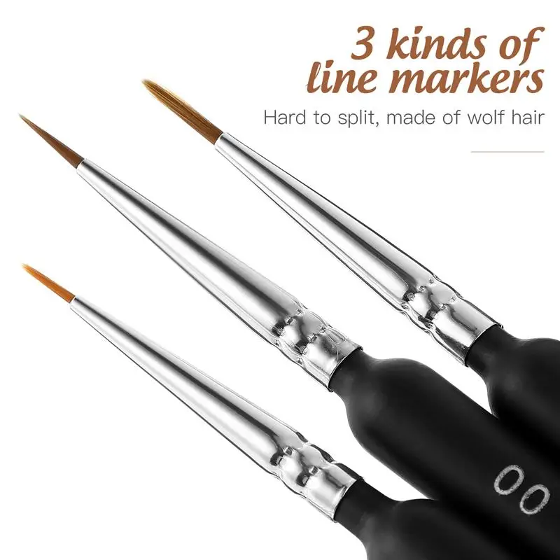 3pcs 0 00 000 Nylon Brush Hook Line Pen Professional Fine Tip Drawing Brushes Micro Detail Paint Brush Watercolor Oil Painting 2