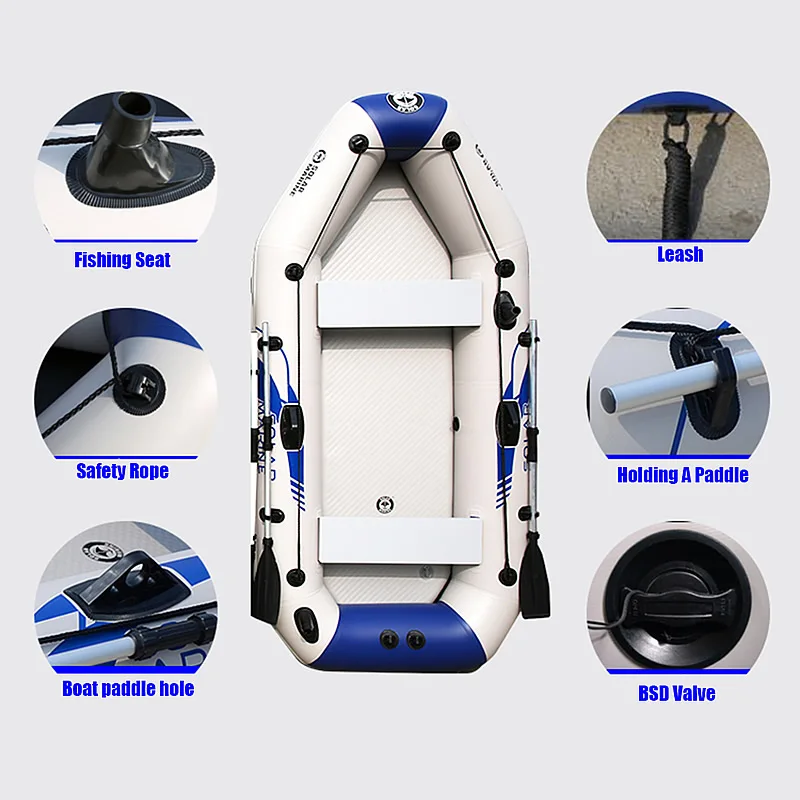3 Person 260 CM PVC Inflatable Fishing Boat Rowing Kayak Thick And Wear-resistant Canoe Air Mat Floor With All Accessories