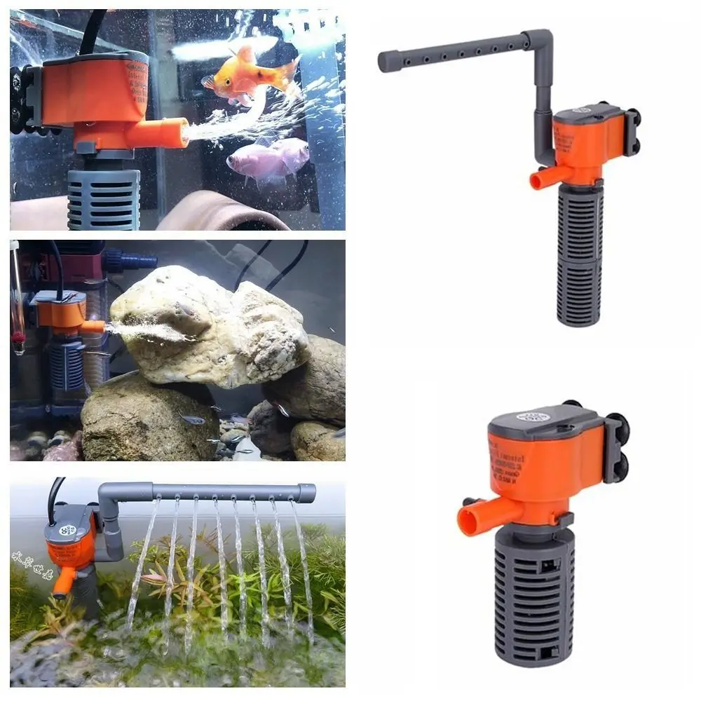 3-in-1 Fish Tank Filter Aquarium Submersible Water Pump AC220-240V Mini Filter Oxygen Air Pump for Small Aquarium Fish Tank 1Pcs fish tank oxygen pump aquarium water pump