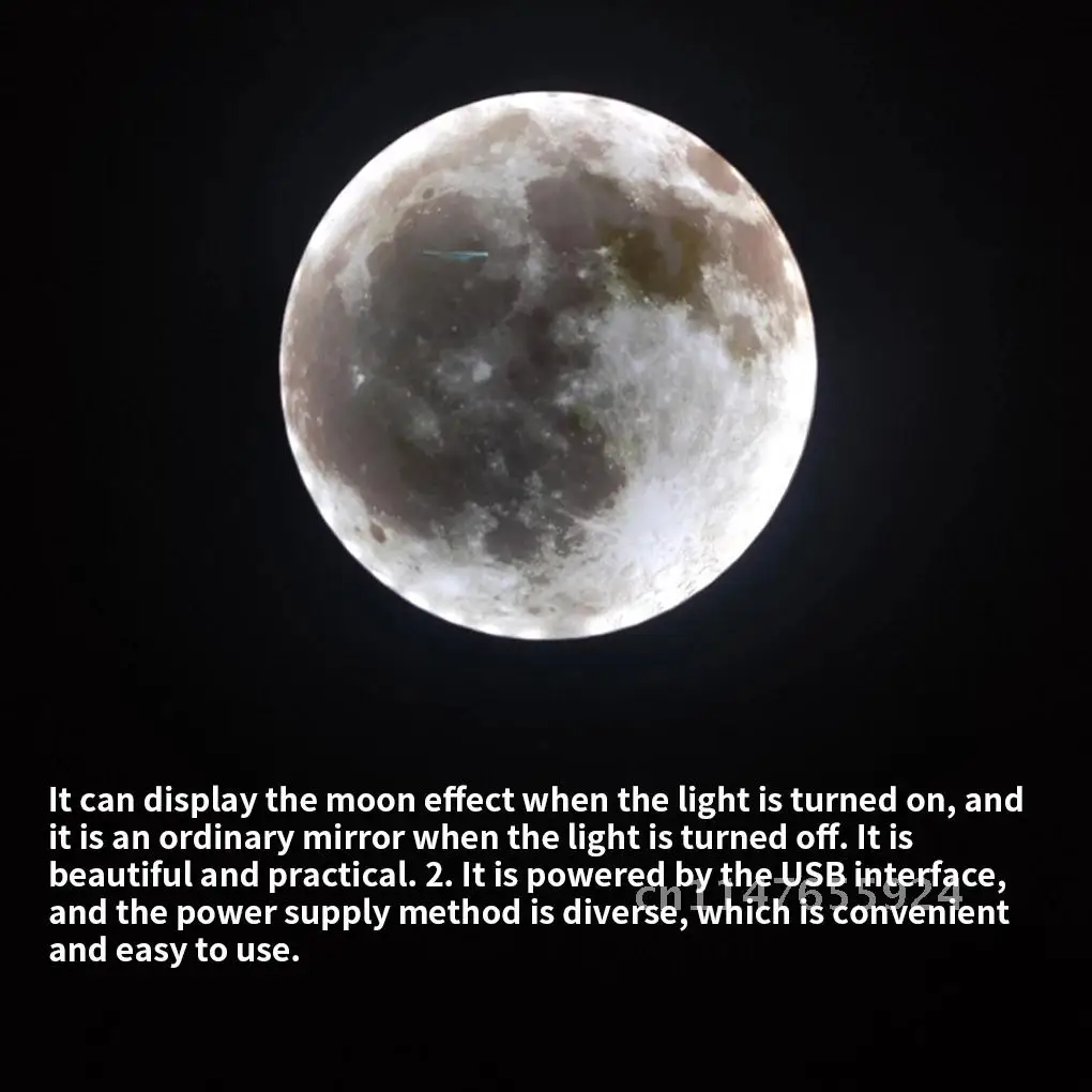 Description Picture 2 of itemBathroom Mirror LED RecabLeght Wall-Mounted Vanity Makeup Light Moon-Shaped For Home Decorative Supplies 24cm 1pc