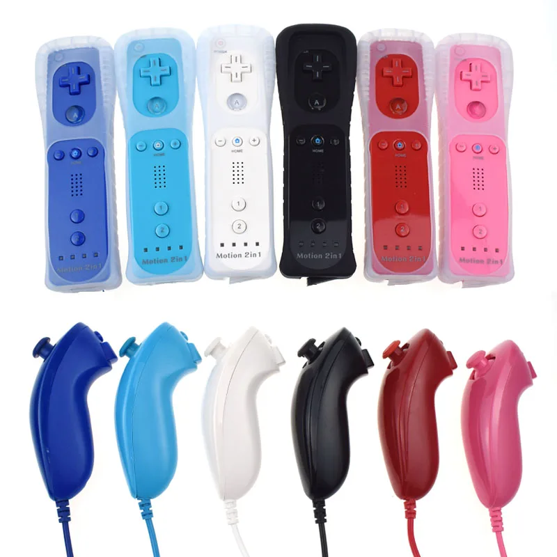 10 Pztelecomando Con Controller Nunchuck Per Console Wii Gamepad Wireless Con Motion Plus Per Il Controllo Dei Giochi Nintendo Wii