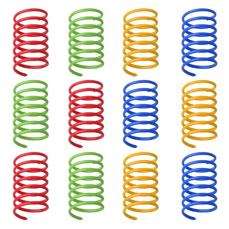 

Интерактивные игрушки для кошек AT14, 12 шт., красочная Весенняя игрушка для кошек, пластиковые спиральные пружины, игрушки для кошек, котят, домашних животных, новый подарок