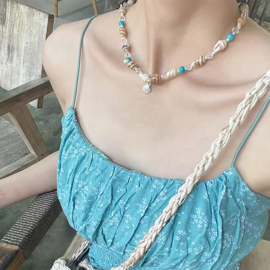 Cute Conch Seashell Choker Necklace Summer Beach Jewelry