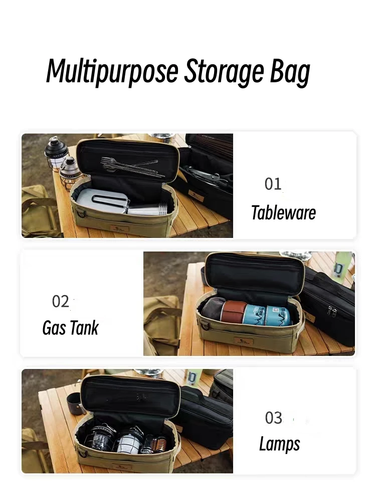 Outdoor Picnic Tableware Storage Bag Camping Barbecue Cooking Utensils Storage Bag Portable Waterproof