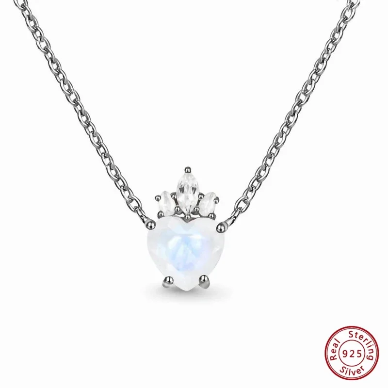 

Ожерелье из стерлингового серебра S925 с искусственным сердцем и фианитом-уникальный подарок для женщин
