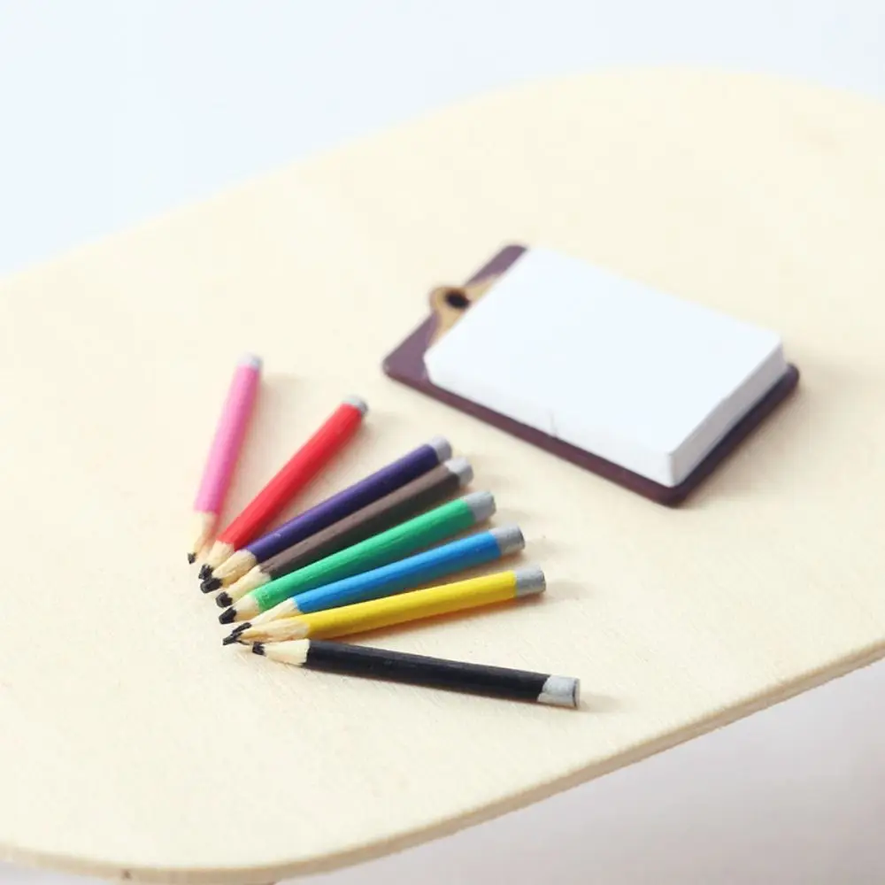 Dolls Accessories Doll Stationery Eraser Rulers 1:12 Scale Dollhouse Writing Materials Playing House Mini Painting Tools