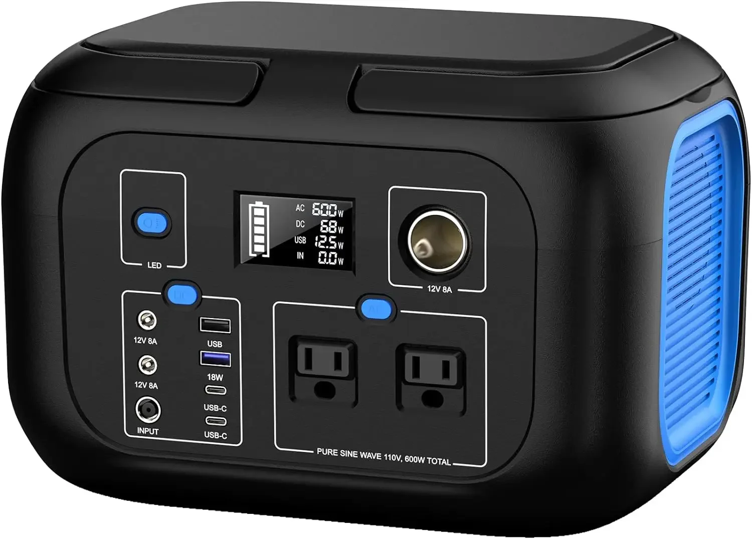 Black Blue 600W