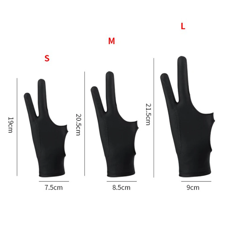 1Pcs 아트 싱글/3 레이어 2 손가락 안티 미스터치 페인팅 스케치 장갑 태블릿 스크린 터치 장갑 아티스트 드로잉 글러브