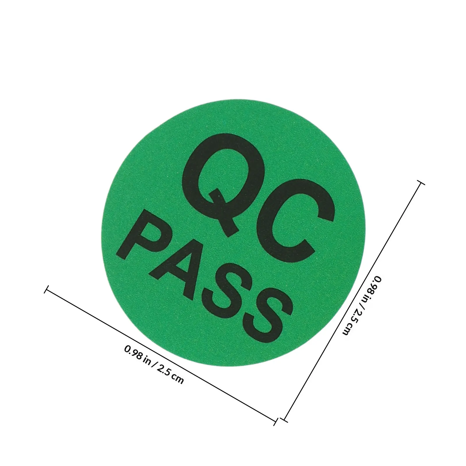 원형 접착식 QC 승인 라벨 1롤 (재고 관리, 제품 테스트 및 창고 품질 보증용)