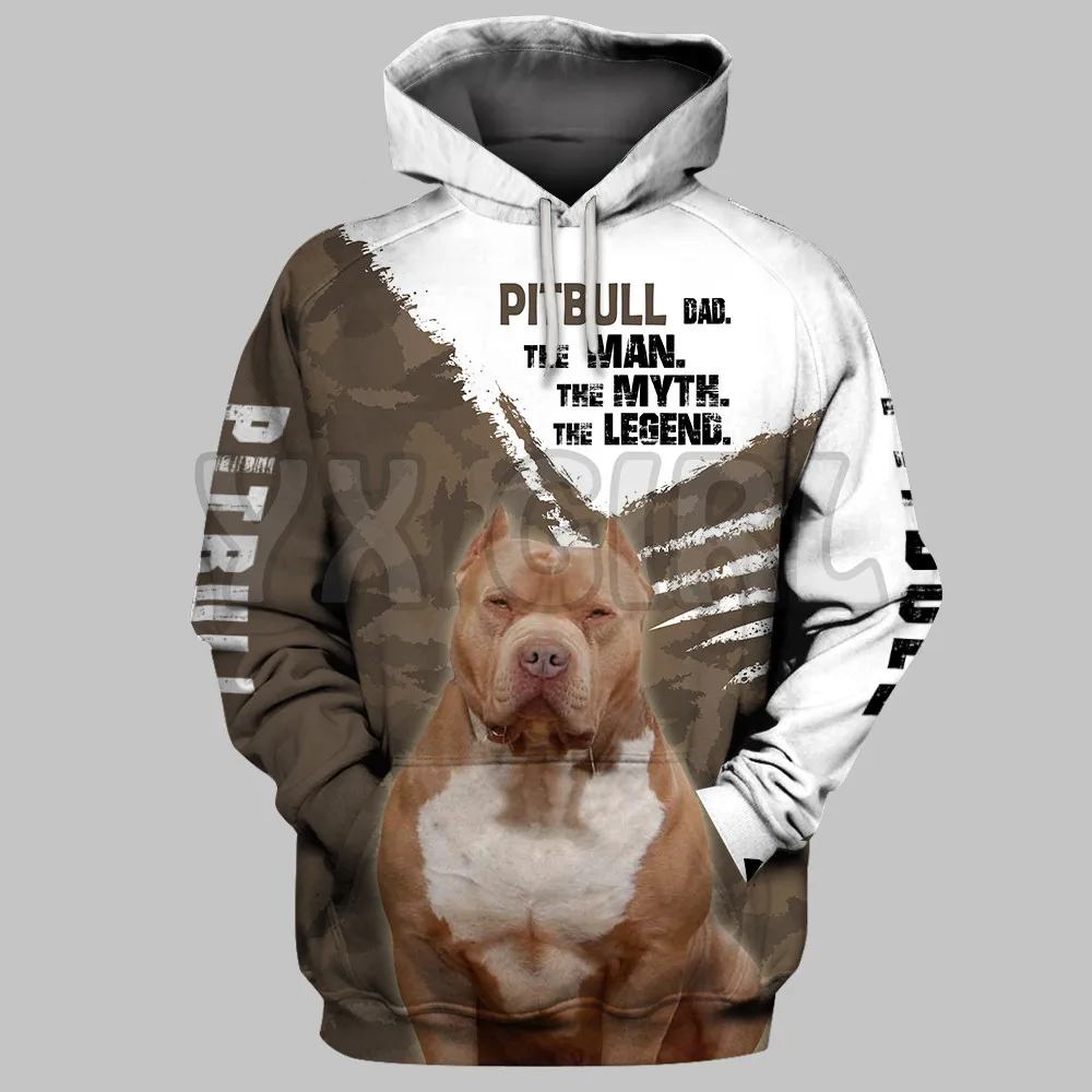 PitbullDad3DPrintedHoodiesUnisexPulloversFunnyDogHoodieCasual