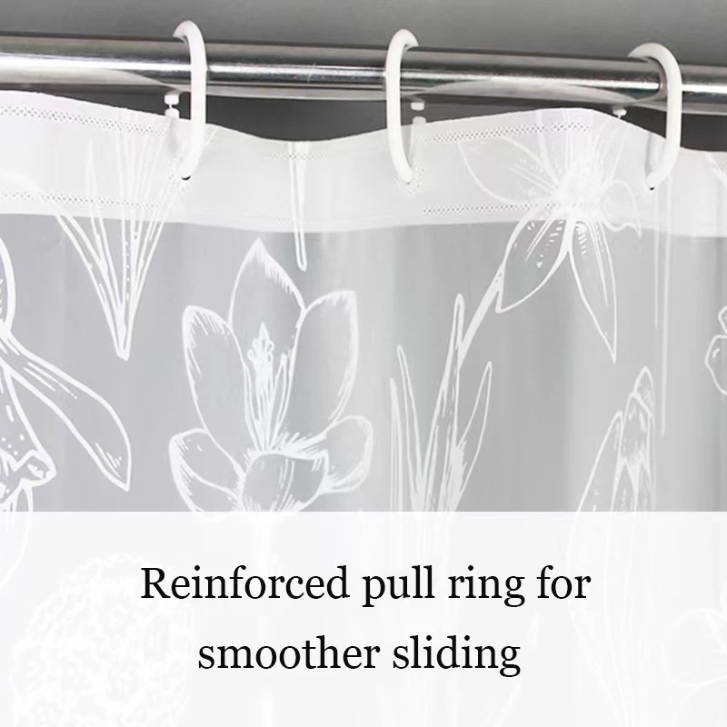 Pearl Tree, EVA Shower Curtain, Chemical Free, Waterproof Curtain, With Hook, 71 W x 94 H inches