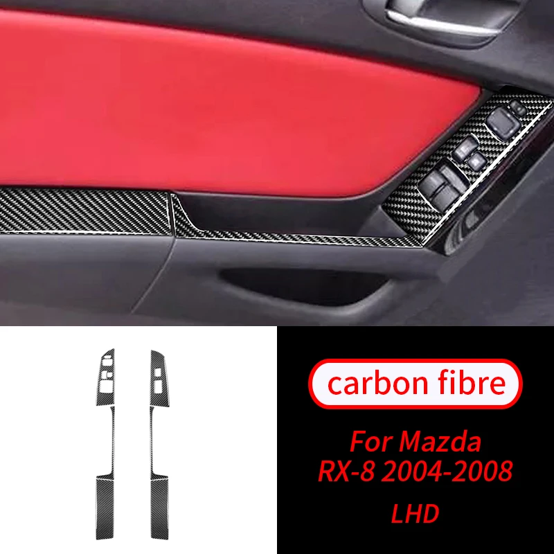 

Для Mazda RX-8 2004-2008 6 шт., подъемник окон из настоящего углеродного волокна, отделка, Аксессуары для салона автомобиля, товары для интерьера автомобиля