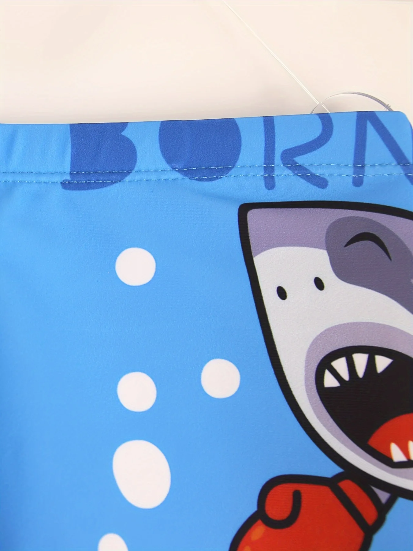 Boys Cartoon Boxing Crab And Shark Pattern Quick Dry Swim Trunks Elastic Waist Beach Shorts Swimwear For Summer Vacation