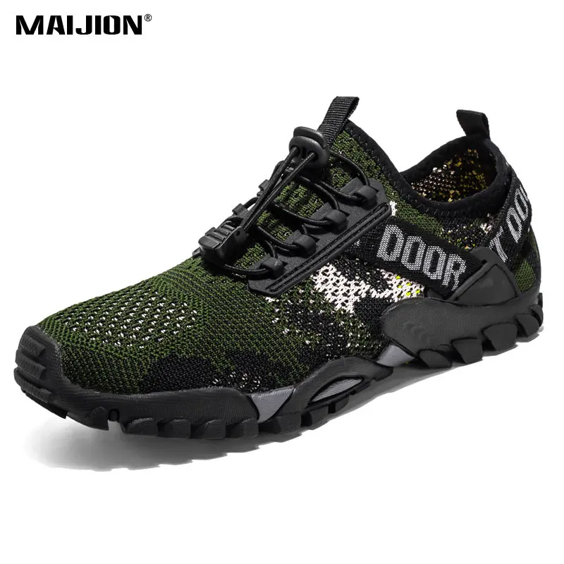 Men Quick-Dry Trekking Upstream Wading Shoes Non-slip Wear-resistant Aqua Shoes Water Outdoor Beach Water Sports Sneakers