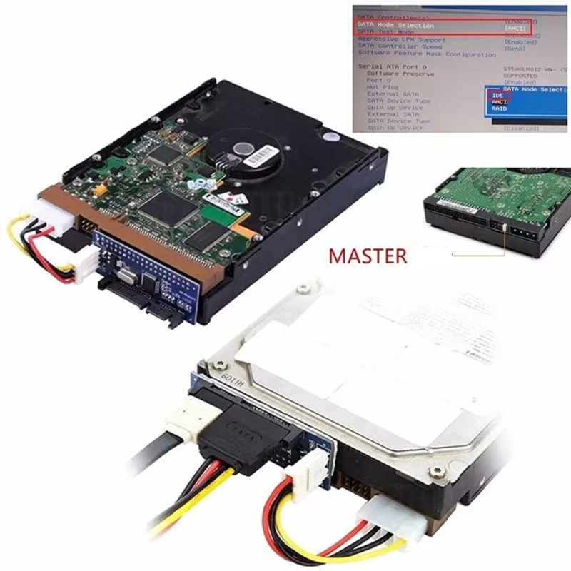 Y1UB IDE 어댑터 3.5 HDD IDE 하드 디스크 어댑터 변환기 카드(케이블 포함)