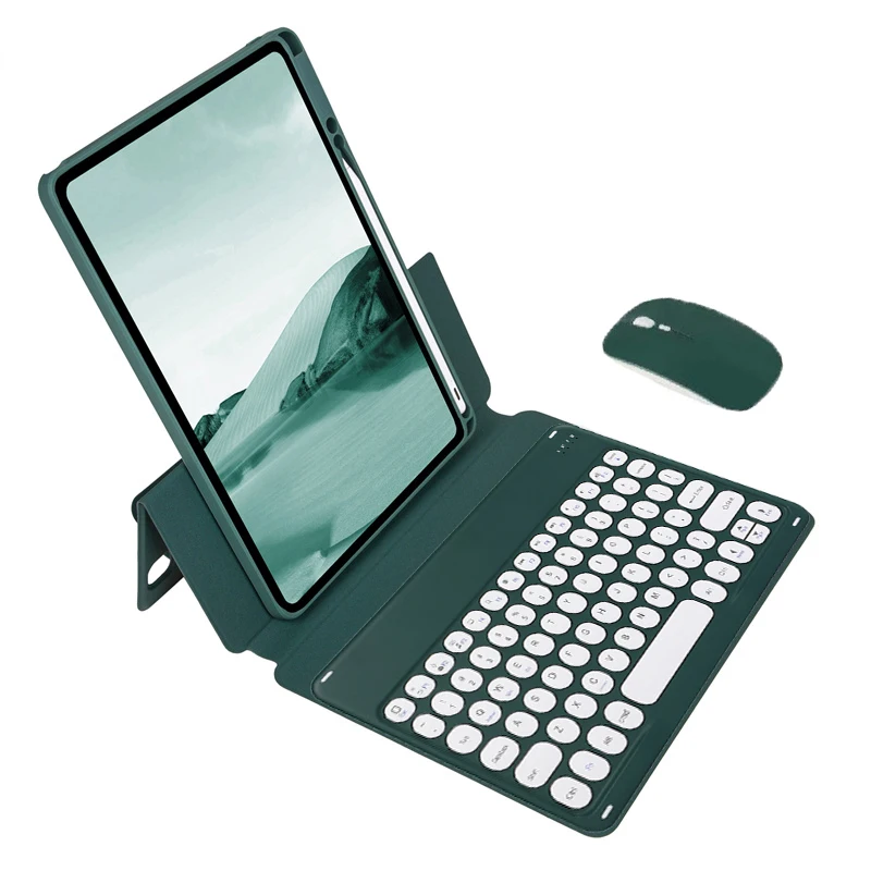 com suporte de caneta para ipad mini teclado teclas sensíveis ao espanhol