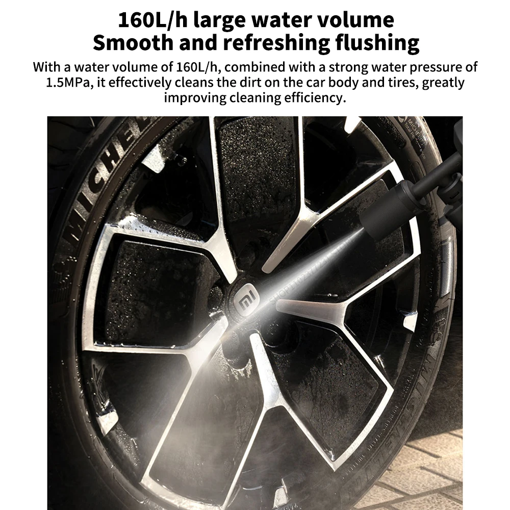Original New Xiaomi Mijia Wireless Car Washer 2 160L/h Large Water Volum Efficient Flushing High Pressure Wireless cleaning 2