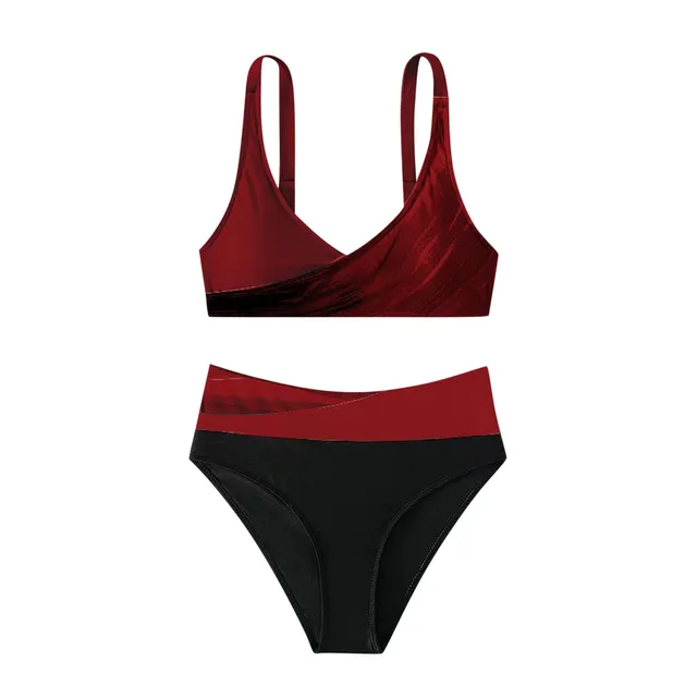 Set bikini a vita alta per donna Estate sexy push up con scollo a