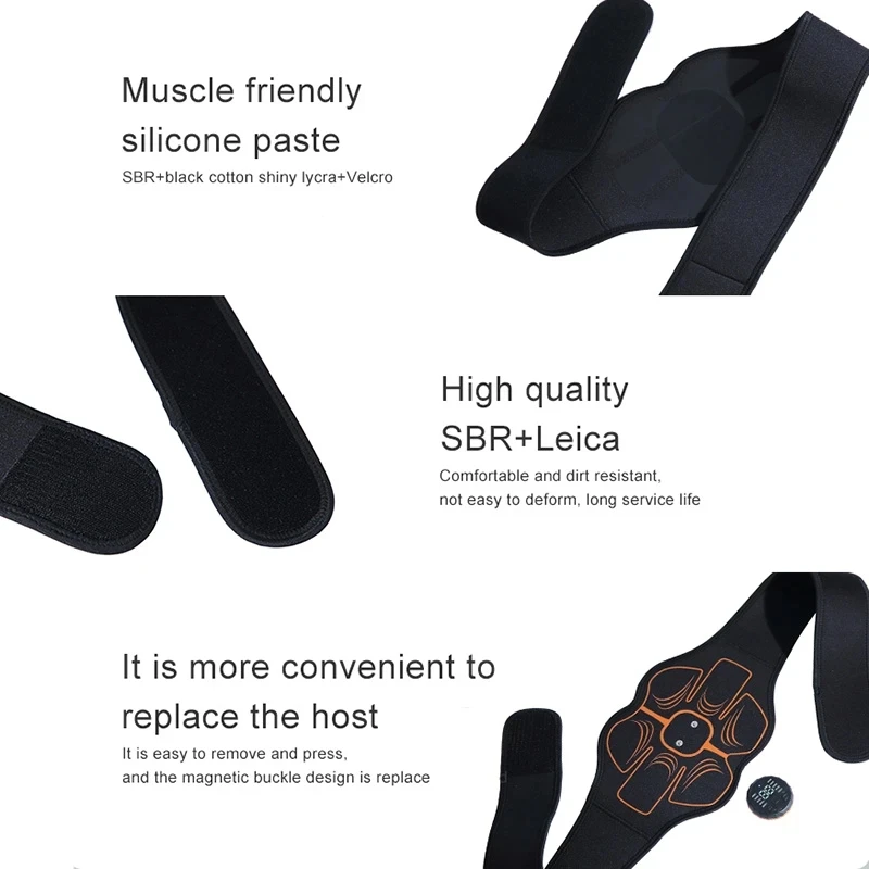 107cm Abdominal Muscle Training Belt Waist Abdominal Massager Belts Muscle Toner Fitness Massage Equiment 10 Modes 30 Levels