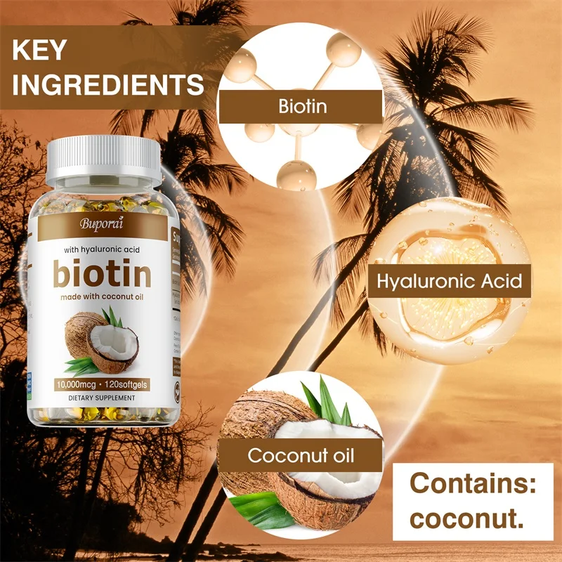 Biotin Hyaluronic Acid Hydrates Skin Soothes Joints Promotes Healthy Hair and Eyes hyaluronic acid capsules