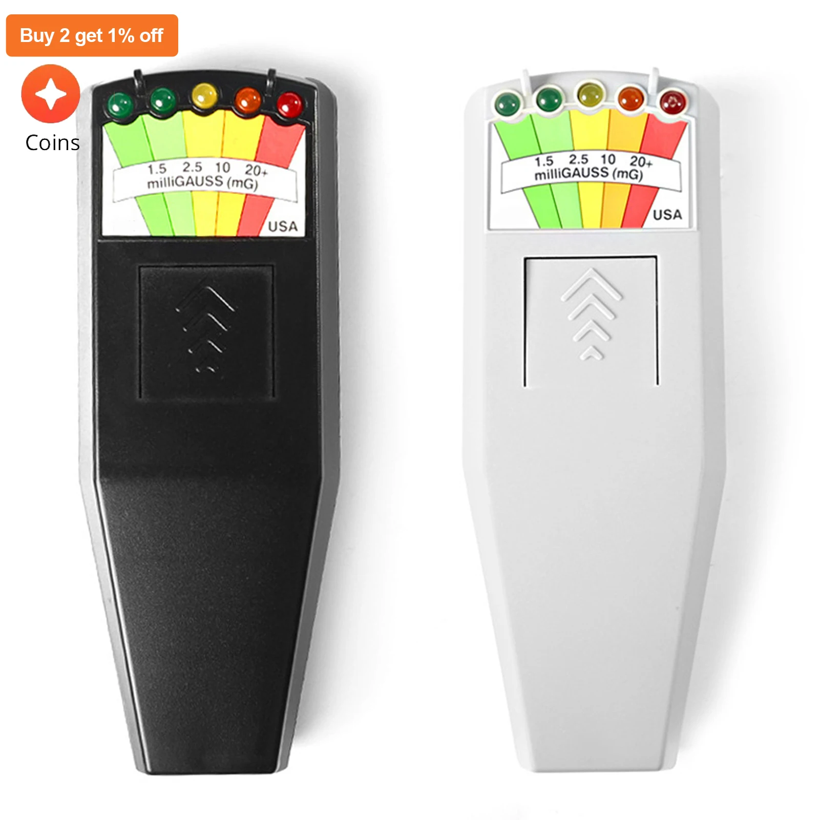 K2 emf meter tester Electromagnetic field EMF Gauss meter Ghost hunting detector Portable EMF magnetic field radiation detector 5 LED Gauss meter