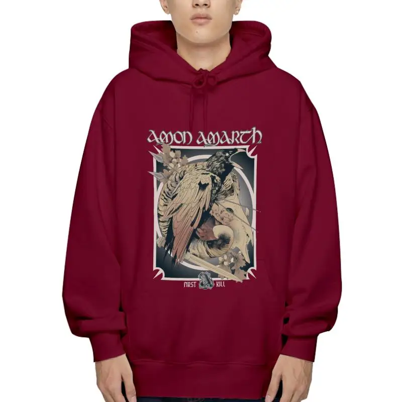 

Толстовка Amon Amarth Мужская, черная верхняя одежда с надписью Death Metal Band, верхняя одежда, толстовка Vikings Firs Kill, взрослая толстовка из 100% хлопка