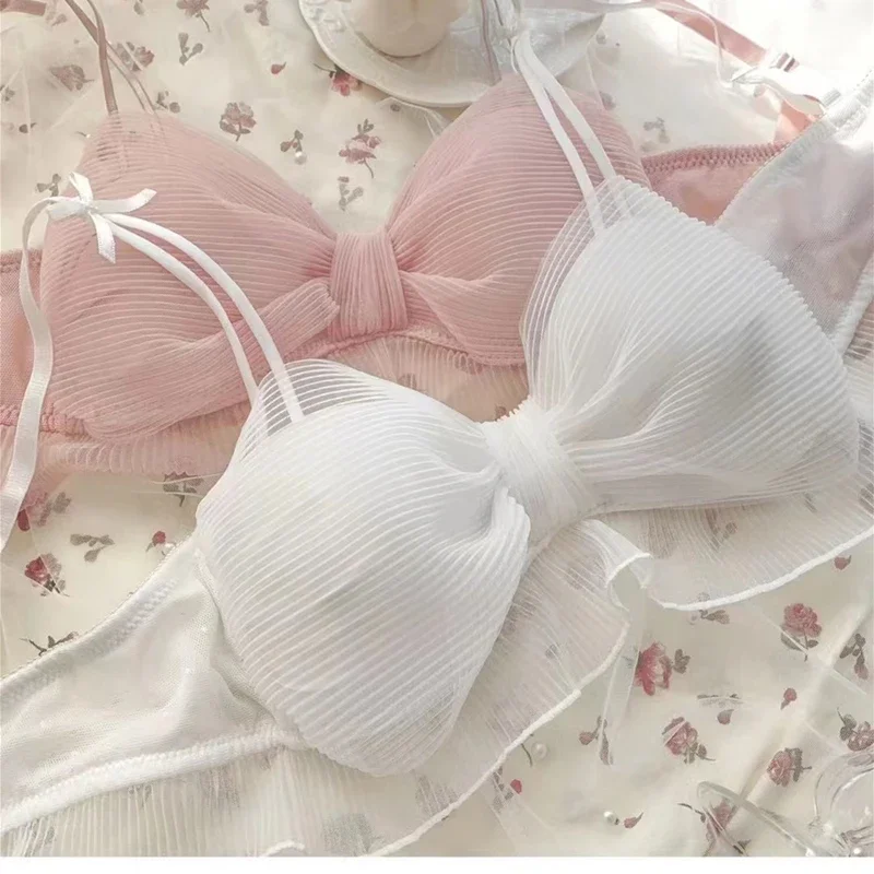 Bras-for-Women-Sexy-Mesh-Bow-Underwear-Female-Japanese-Lolita-Sweet ...