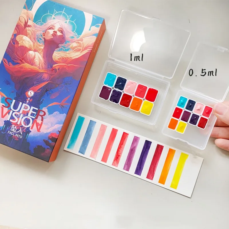 水彩画キット Amazon.co.jp: ARTEZA 虹色 水彩絵の具セット 12枚 ハーフパン