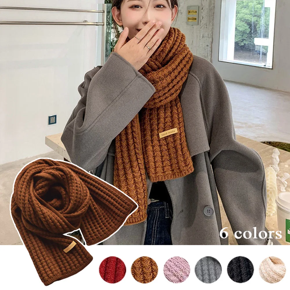 

Winter Women Warm Scarf Woolen Knitting Thicken Scarves Unisex Casual Hand Made Scarves Korean Autumn Winter Neck Warmer Scarf