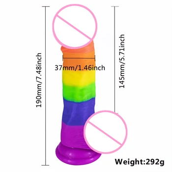 Rainbow Realistic Dildo Sex Toys for Women Masturbators Strap on Penis Toys for Adults 18 Sex Shop Lesbian Jelly Confetti Dildos 4