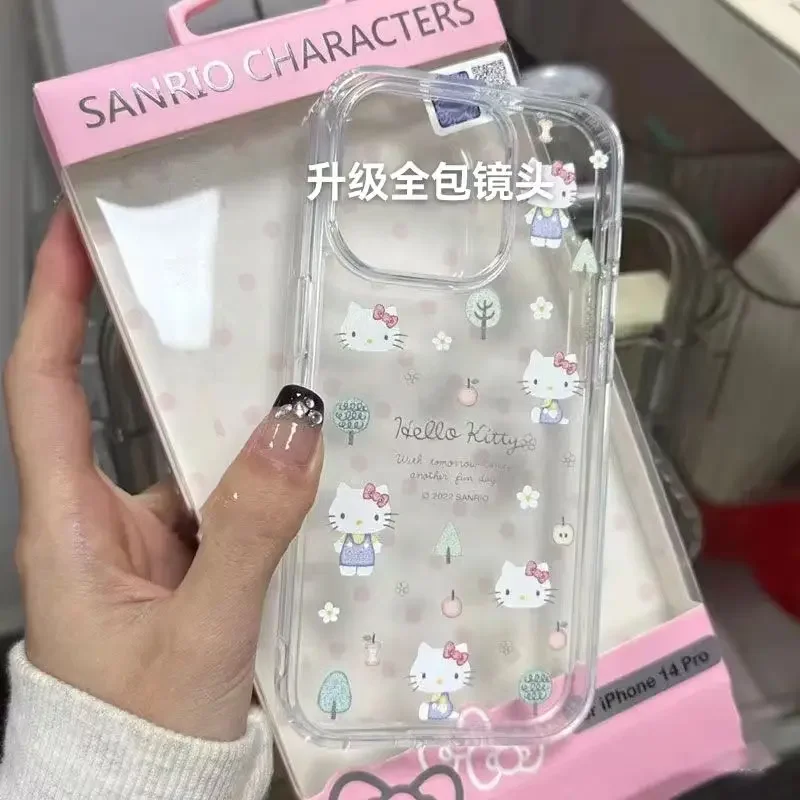 

Sanrio Hello Kitty new iPhone14 promax mobile phone case 11 simple 12 cute xr apple 13 cartoon animation mobile phone soft case