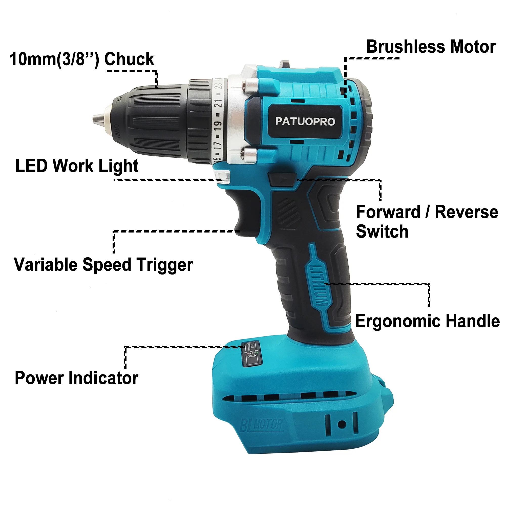 10mm Cordless Brushless Drill Electric Hand Drill Screwdriver Speed 23 Torque fit Makita 18v Battery (No Battery) _ - AliExpress Mobile